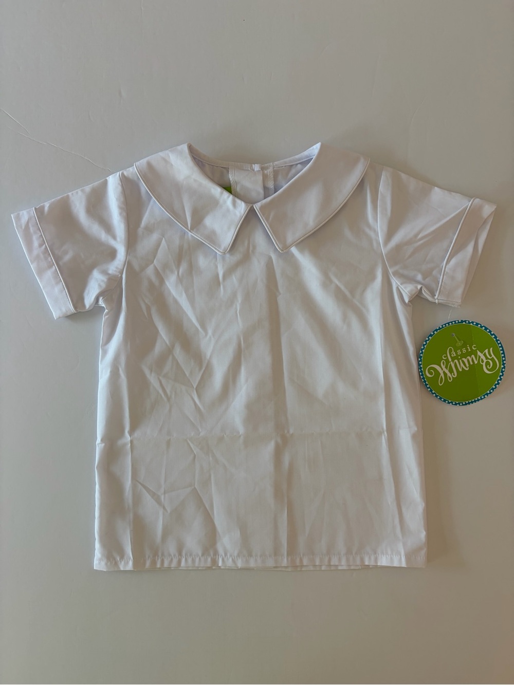 Classic Whimsy Boys Dress Shirt Size 6 Classic White Peter Pan Collar NWT